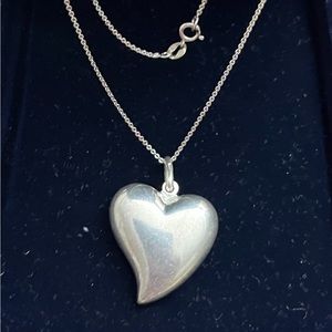 925 Italian puff heart pendant with 925 Italian chain